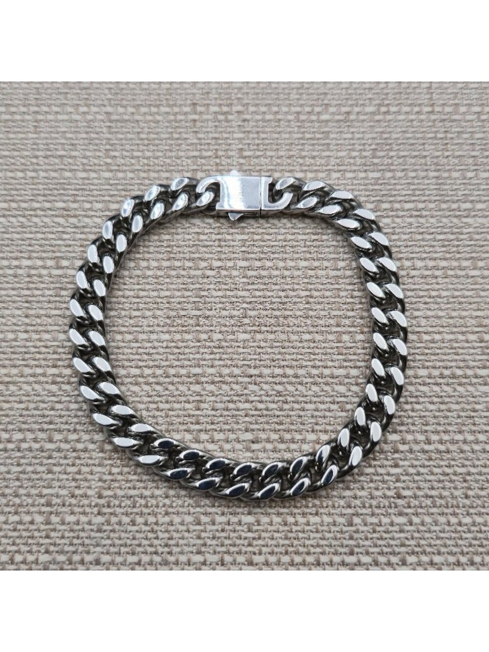 9 Inch Stainless Steel Miami Cuban Link Chain Box Clasp Bracelet A8655